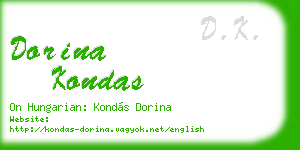 dorina kondas business card